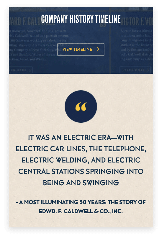 mobile view of a case study featuring a quote that highlights the innovative and impactful designs of illuminating design.