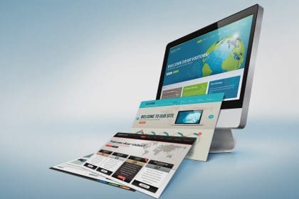 desktop computer with website redesign