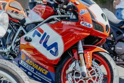 ducati motorcycle with logos as example of logo design