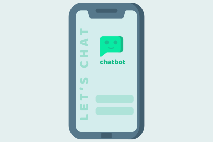 llustration of chatbot on cell phone