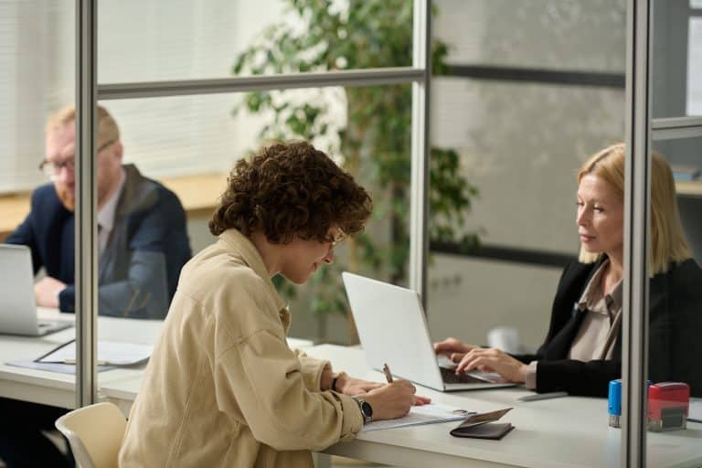 civil service worker receiving application