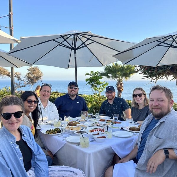 team gathering lunch california