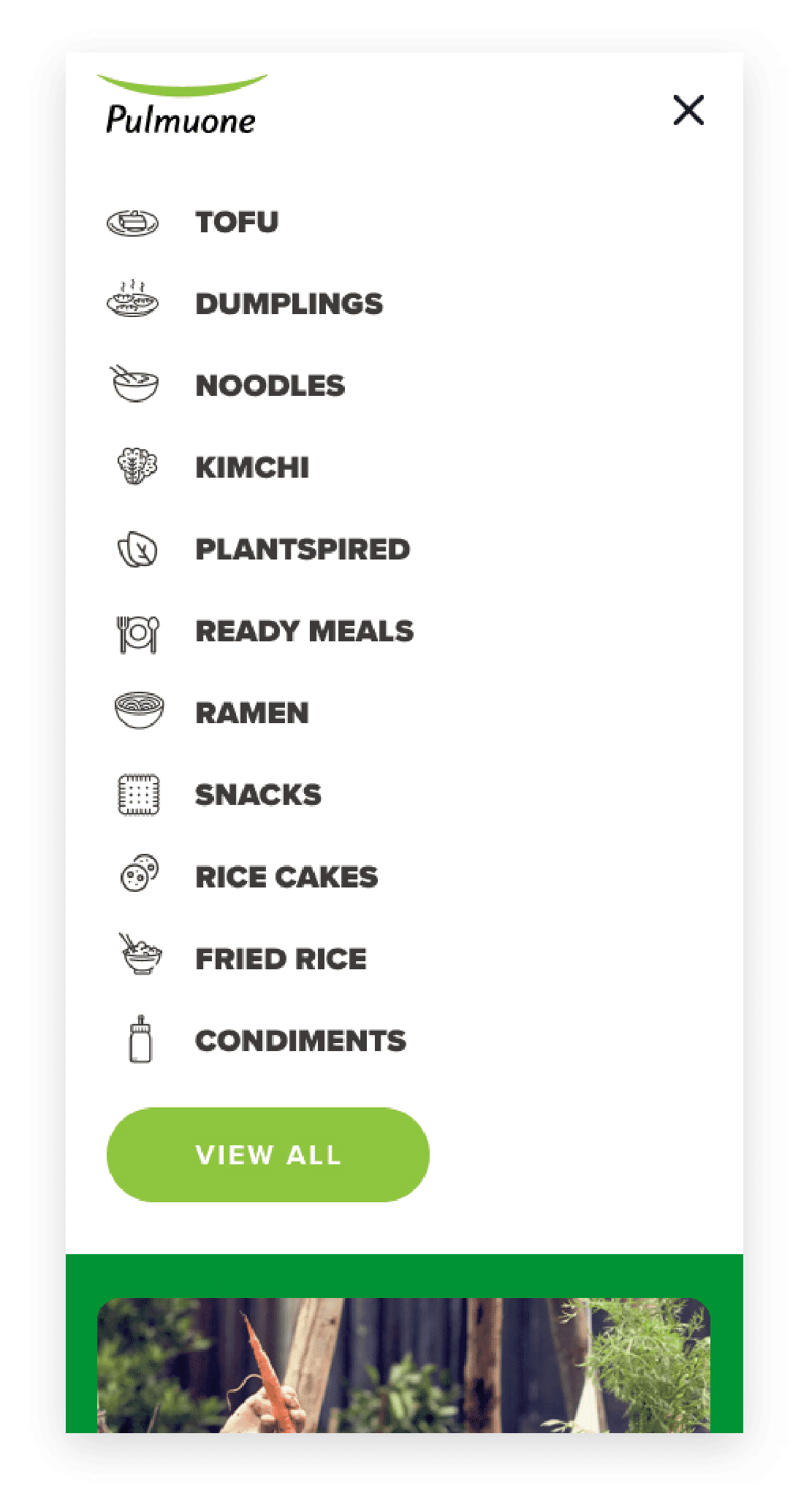 pulmuone mobile menu