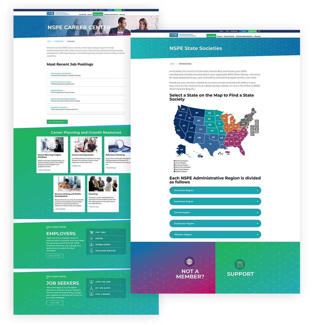 screenshot of nspe website