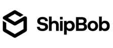 black shipbob logo representing ecommerce order fulfillment, inventory management, and shipping integration solutions supported by new target, inc. - the digital agency.