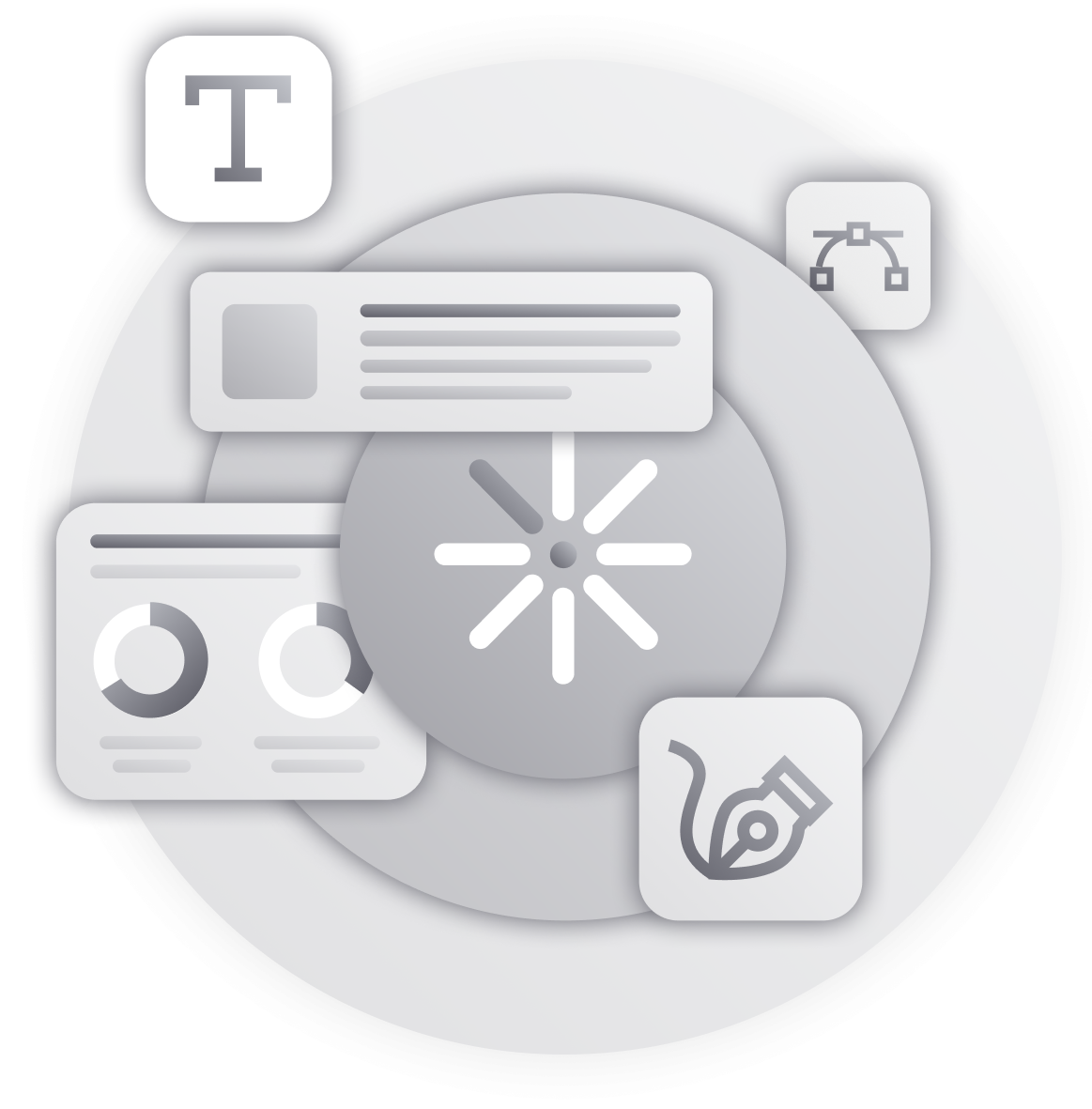 illustration representing branding services from new target, inc. - the digital agency, including brand strategy, visual identity, logo design, and creative development.
